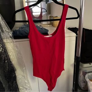 Michael Kors Collection red bodysuit